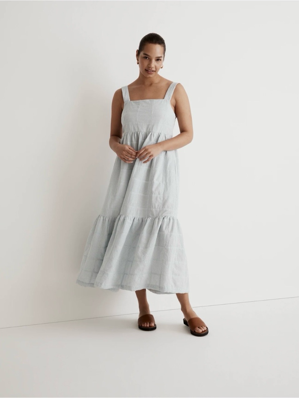Madewell Cicely Midi Dress in Seersucker